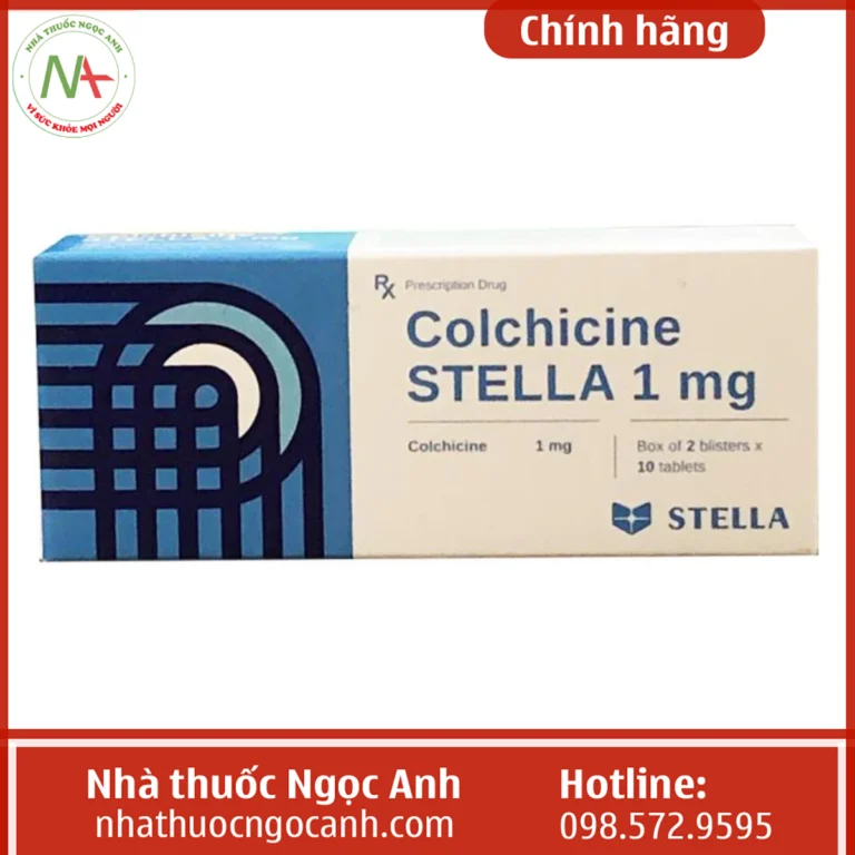 Hộp thuốc Colchicine Stella 1mg