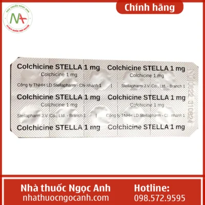 Vỉ thuốc Colchicine Stella 1mg