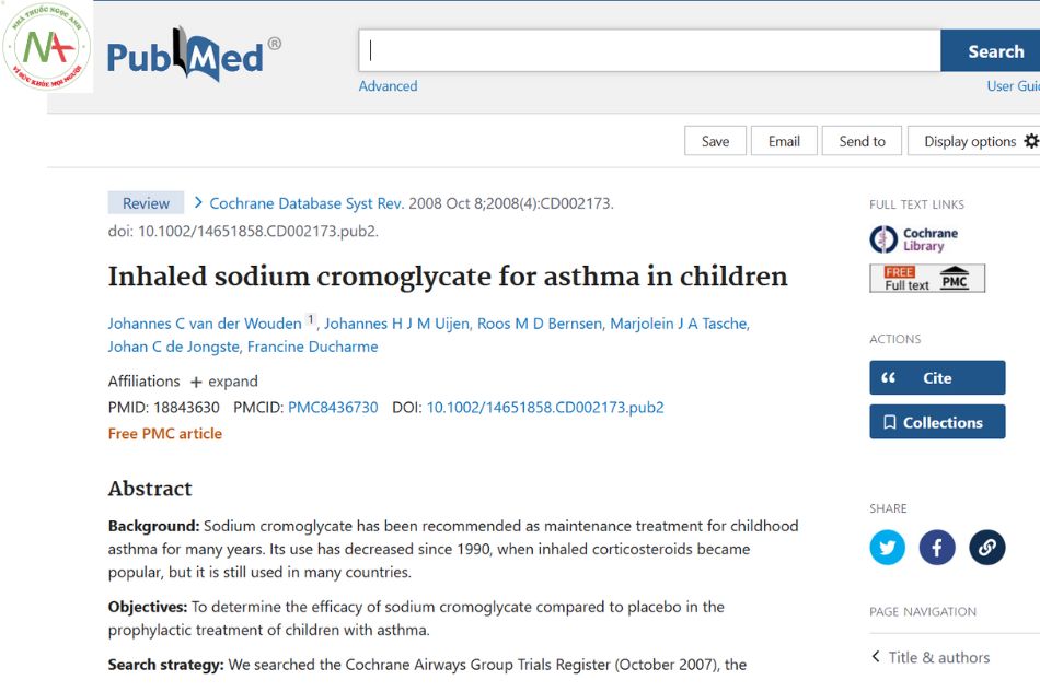 Inhaled sodium cromoglycate for asthma in children