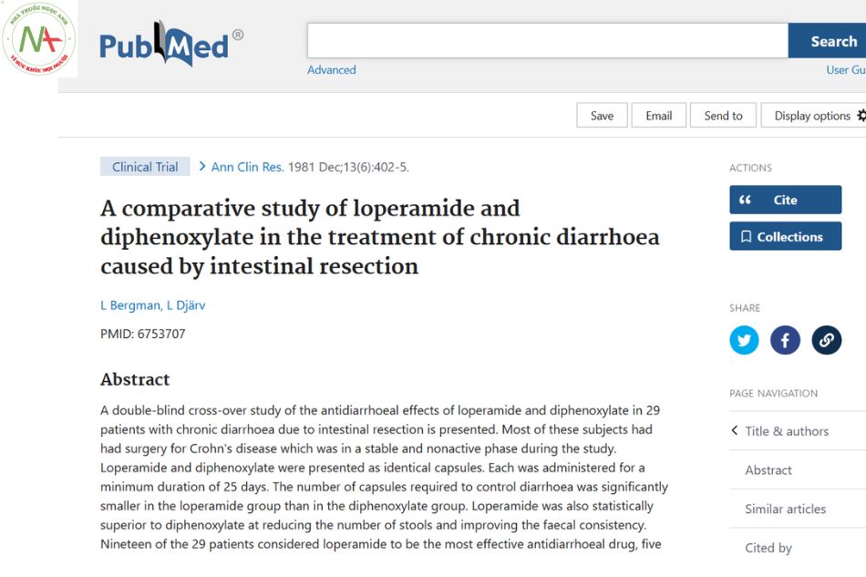 A comparative study of loperamide and diphenoxylate in the treatment of chronic diarrhoea caused by intestinal resection