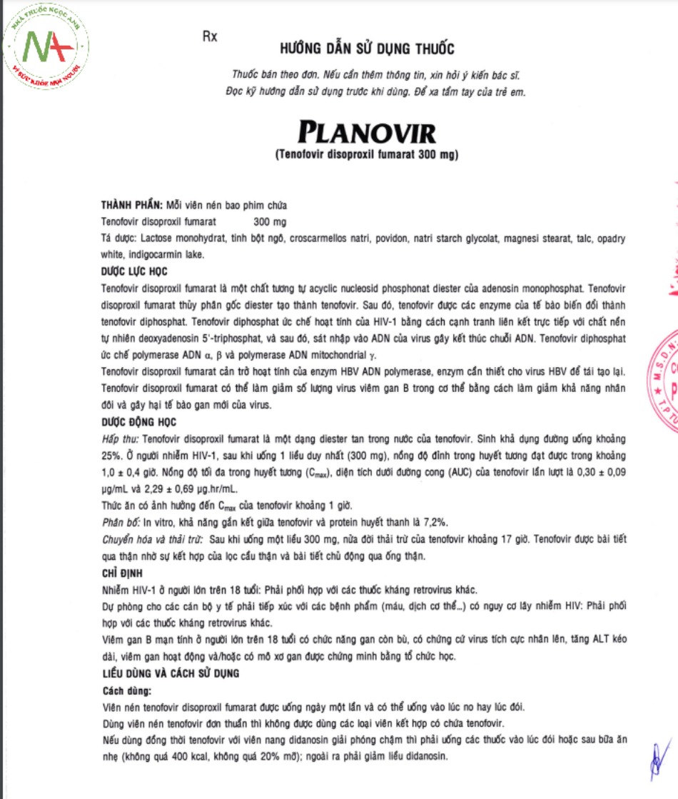 Hướng dẫn sử dụng Planovir