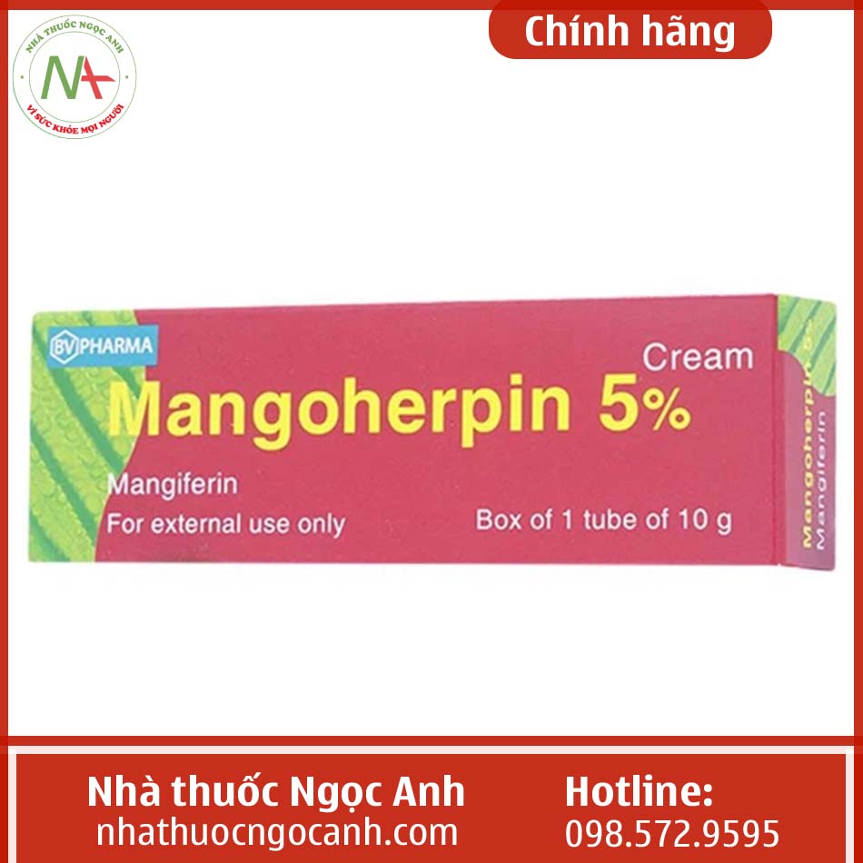 Hộp thuốc Mangoherpin 5% Cream 10g