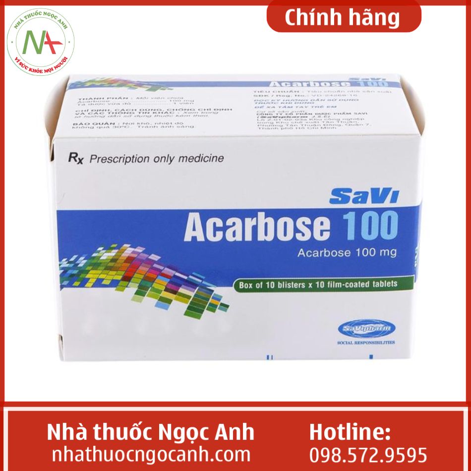 Thuốc SaVi Acarbose 100 là thuốc gì, giá bao nhiêu, mua ở đâu, tác dụng gì