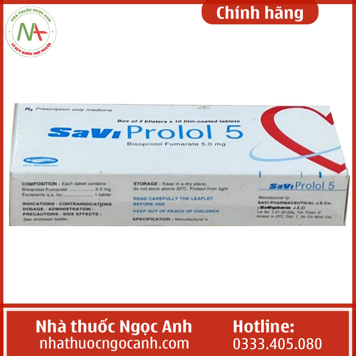 Hộp thuốc SaVi Prolol 5