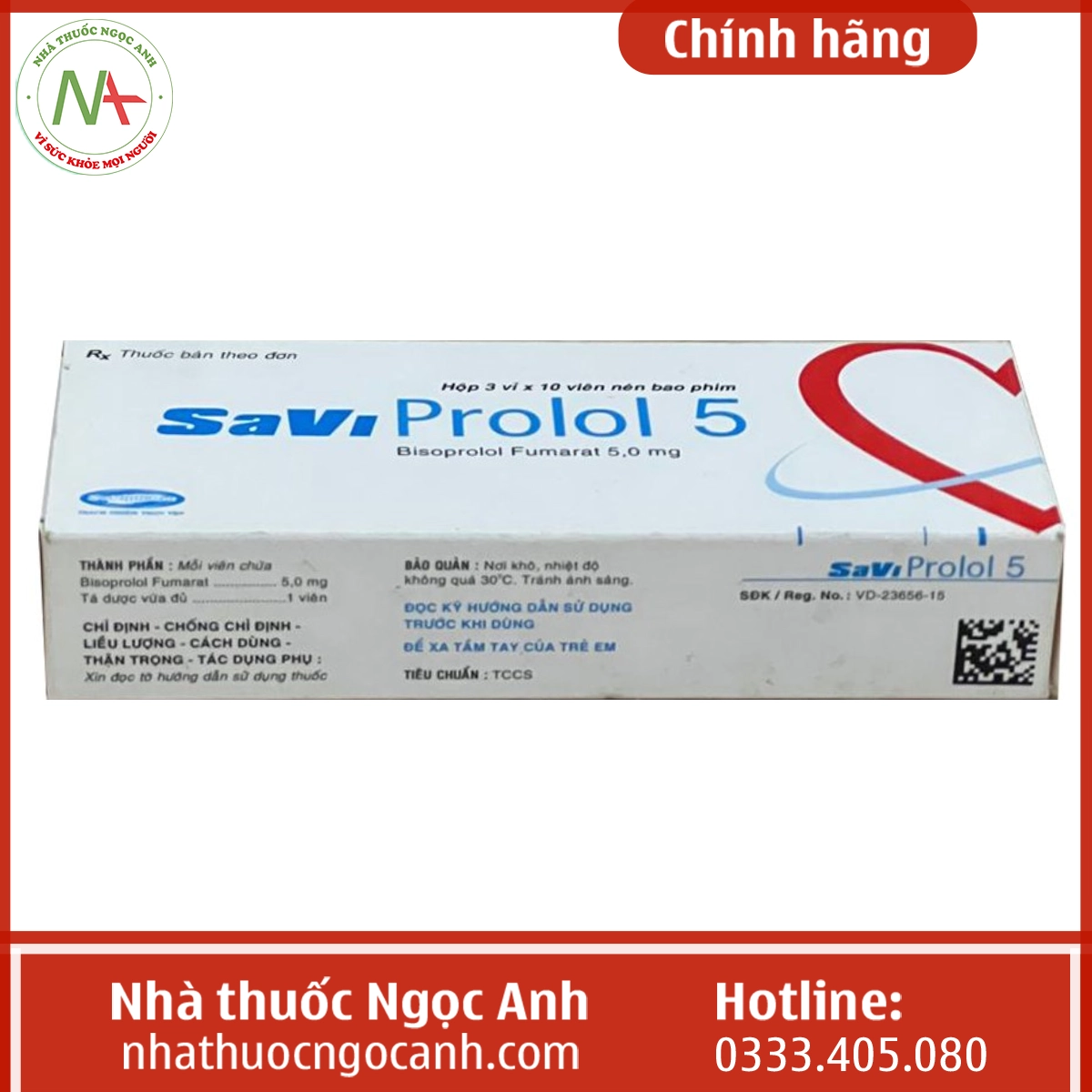 Hộp thuốc SaVi Prolol 5