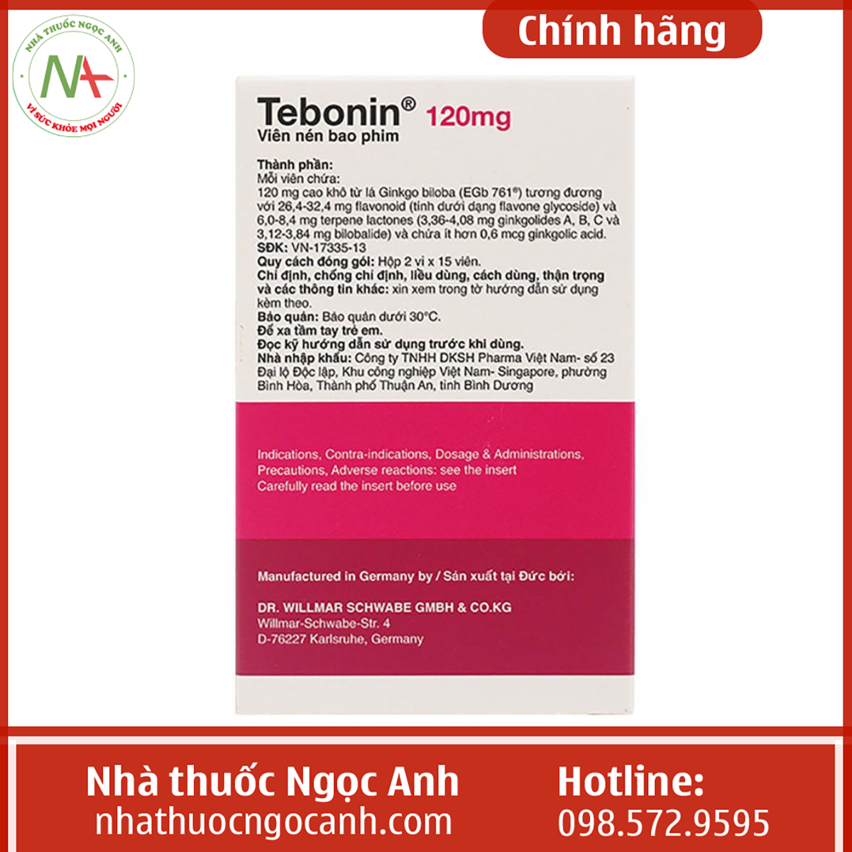 Hộp thuốc Tebonin 120mg