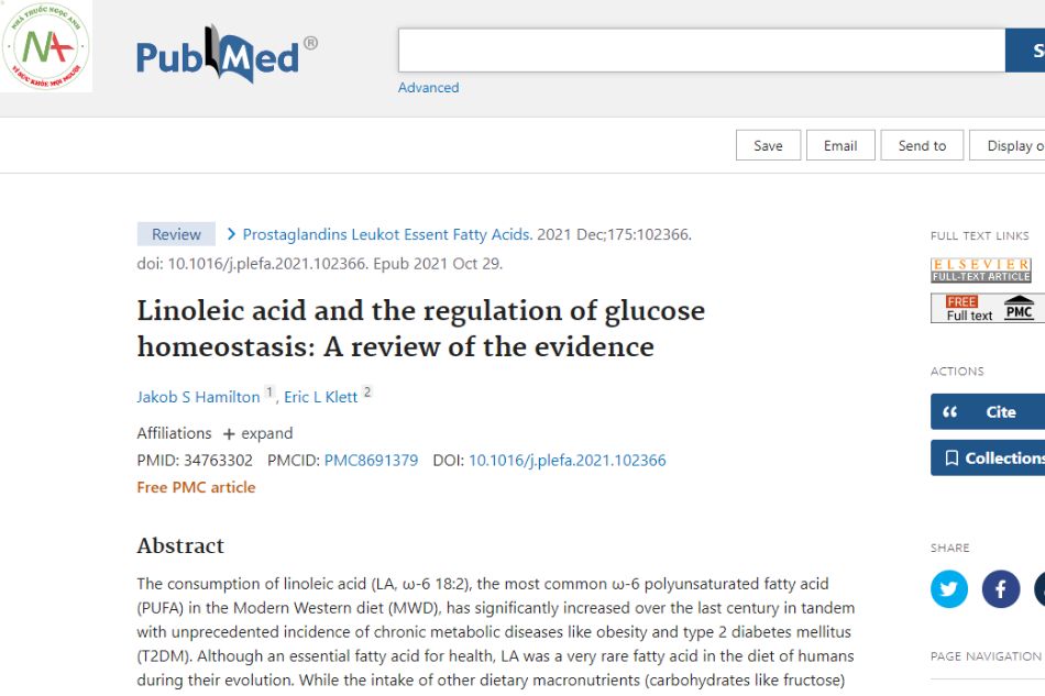 Linoleic acid and the regulation of glucose homeostasis: an evidence review