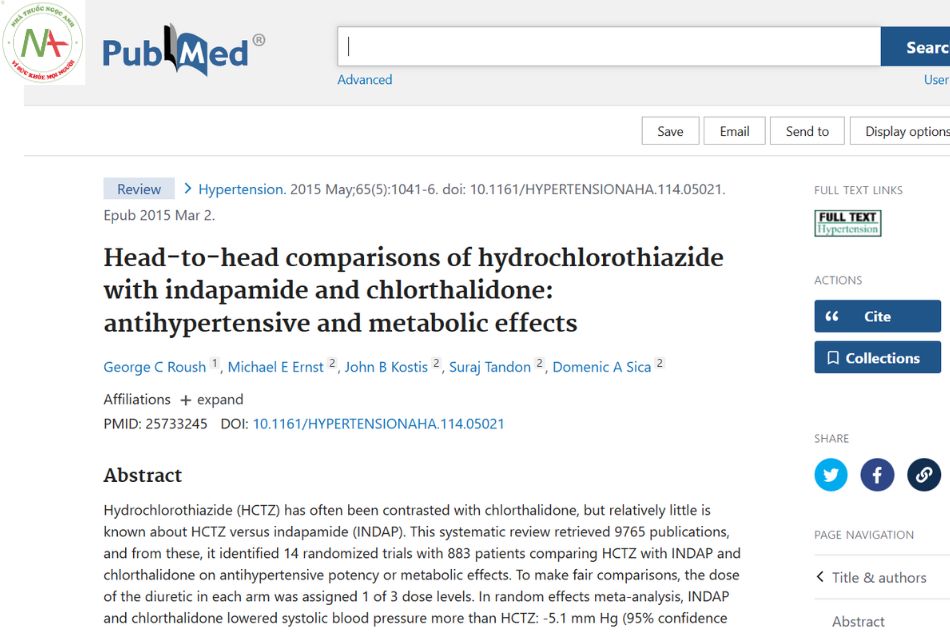 Head-to-head comparisons of hydrochlorothiazide with indapamide and chlorthalidone: antihypertensive and metabolic effects