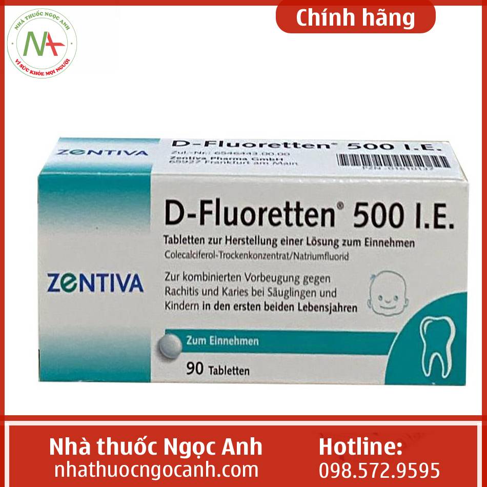 Tác dụng của D-Fluoretten 500 I.E.