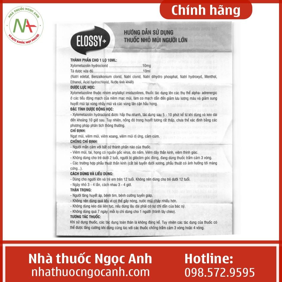 Tờ hướng dẫn sử dụng thuốc trang 1