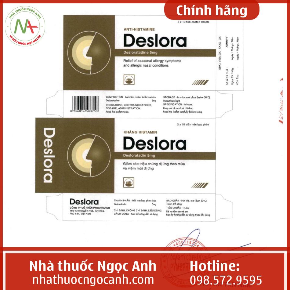 Tờ hướng dẫn sử dụng thuốc Deslora 5mg