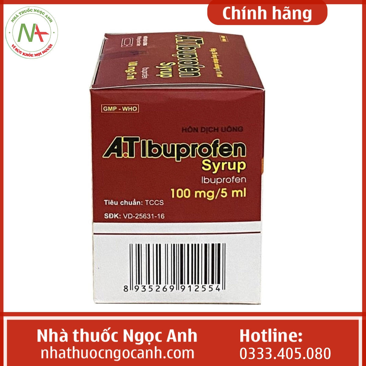 Hộp thuốc A.T Ibuprofen Syrup 5ml (dạng ống)