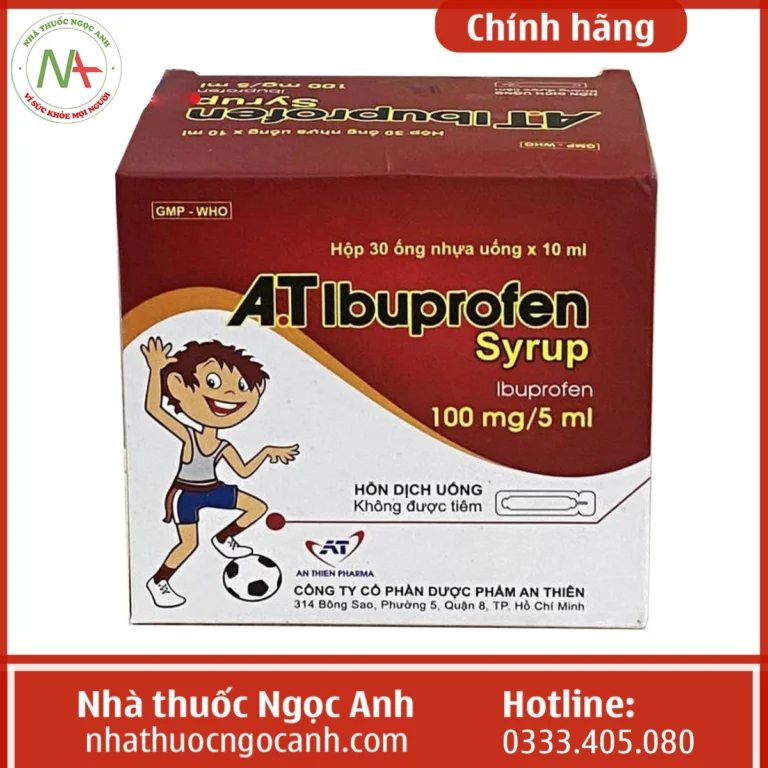 Hộp thuốc A.T Ibuprofen Syrup 5ml (dạng ống)