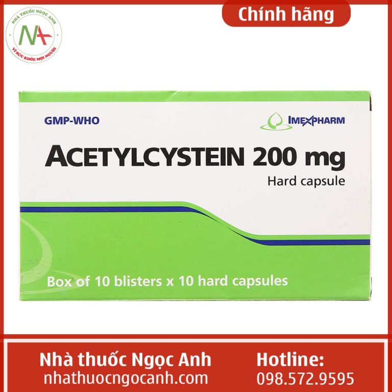 Hộp thuốc Acetylcystein 200mg Imexpharm