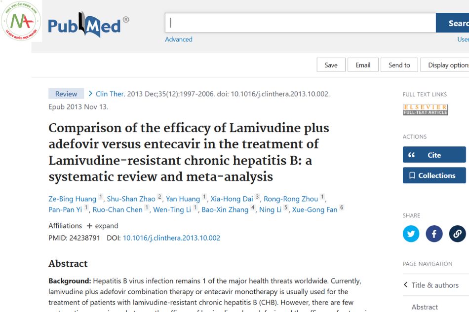 Comparison of the efficacy of Lamivudine plus adefovir versus entecavir in the treatment of Lamivudine-resistant chronic hepatitis B: a systematic review and meta-analysis