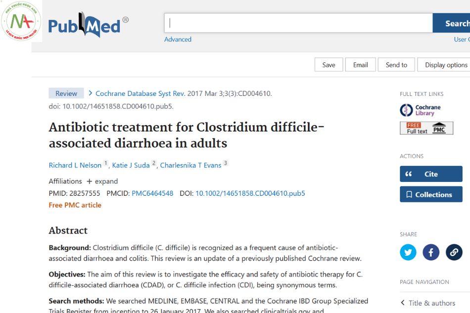 Antibiotic treatment for Clostridium difficile-associated diarrhoea in adults