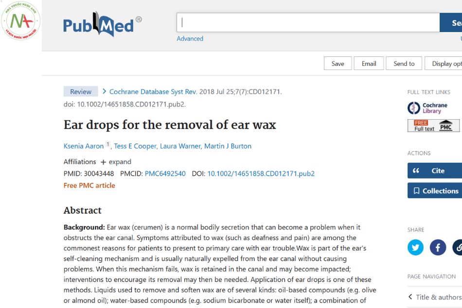 Ear drops for the removal of ear wax