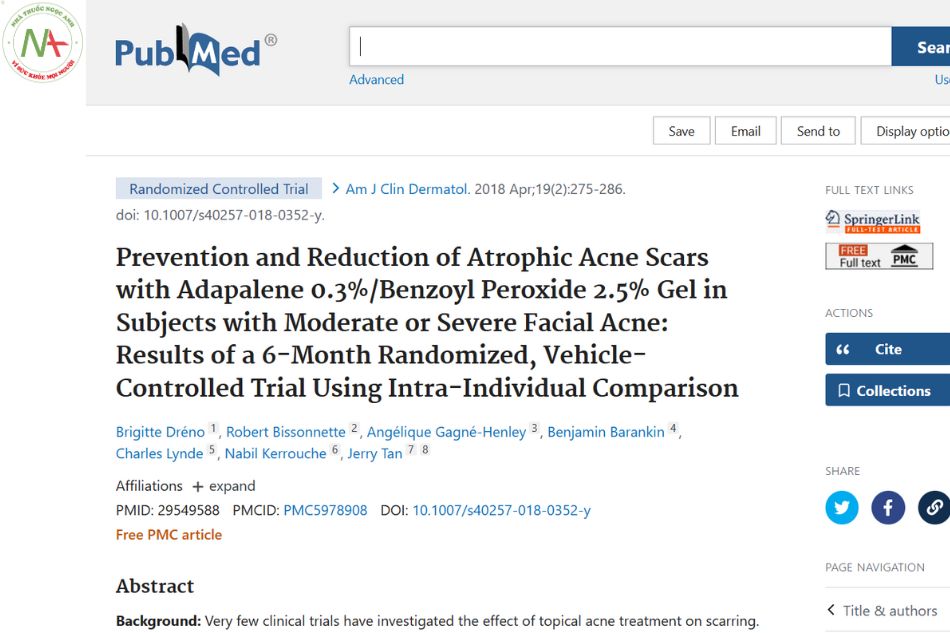 Prevention and Reduction of Atrophic Acne Scars with Adapalene 0.3%/Benzoyl Peroxide 2.5% Gel in Subjects with Moderate or Severe Facial Acne: Results of a 6-Month Randomized, Vehicle-Controlled Trial Using Intra-Individual Comparison