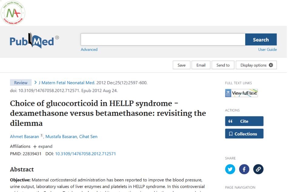 Choice of glucocorticoid in HELLP syndrome - dexamethasone versus betamethasone: revisiting the dilemma