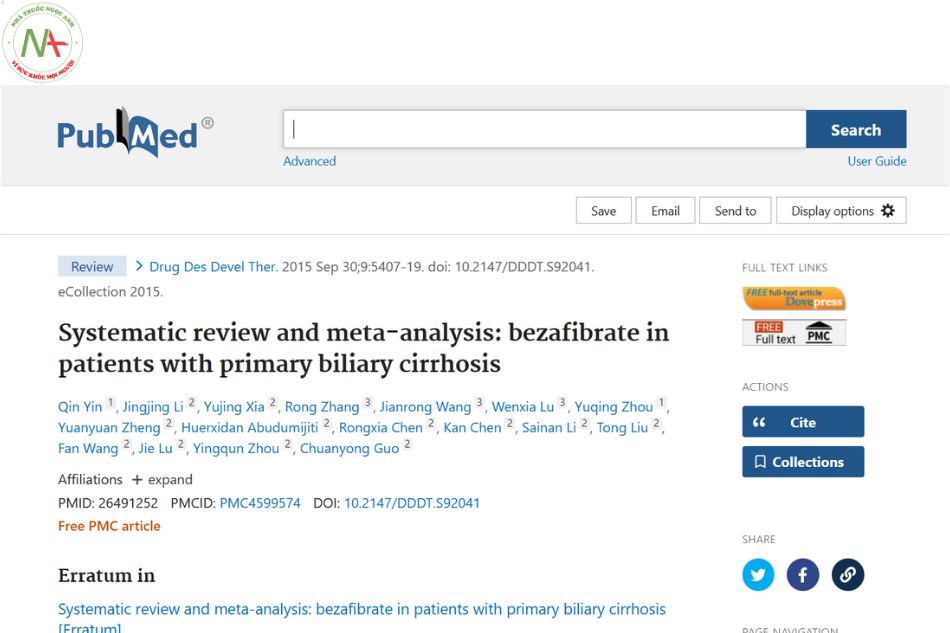 Systematic review and meta-analysis: bezafibrate in patients with primary biliary cirrhosis
