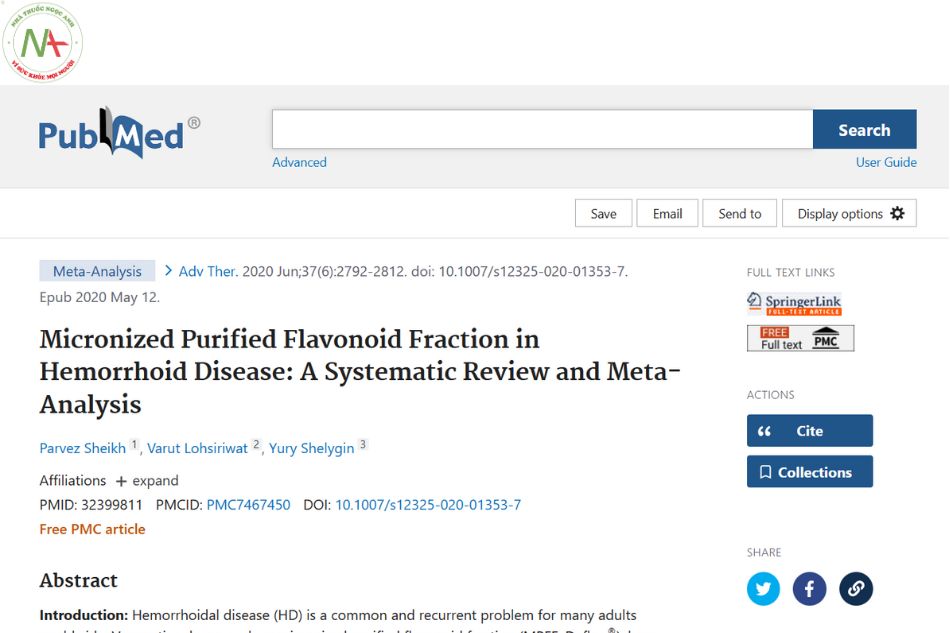 Micronized Purified Flavonoid Fraction in Hemorrhoid Disease: A Systematic Review and Meta-Analysis