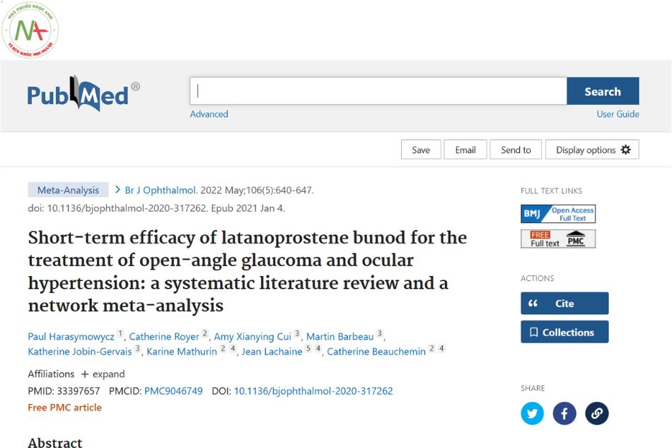 Short-term efficacy of latanoprostene bunod for the treatment of open-angle glaucoma and ocular hypertension: a systematic literature review and a network meta-analysis
