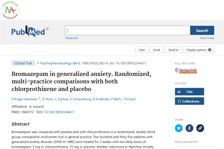 Bromazepam in generalized anxiety. Randomized, multi-practice comparisons with both chlorprothixene and placebo