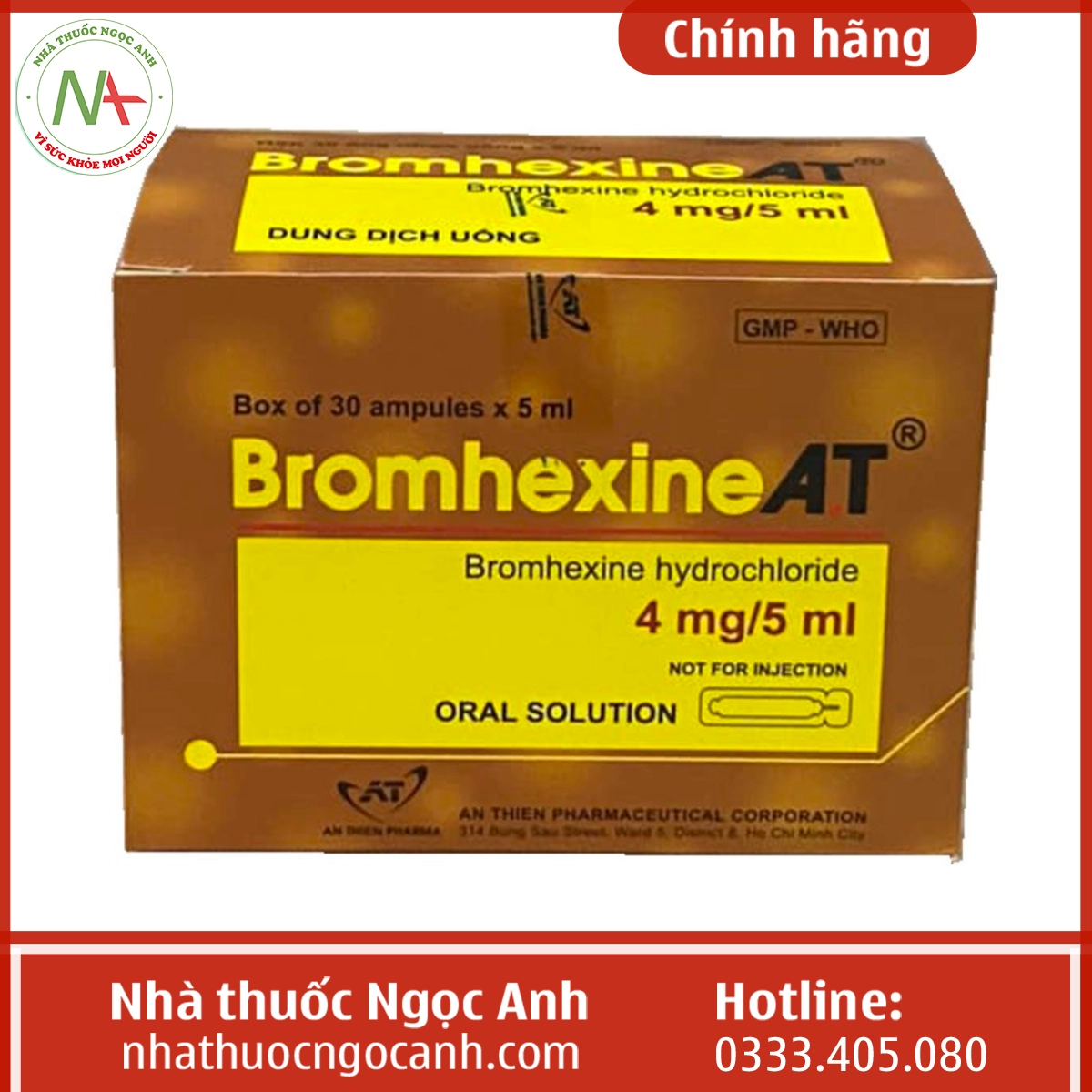 Hộp Bromhexine A.T 4mg/5ml
