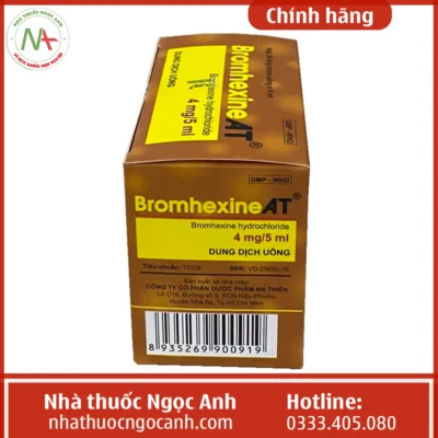 Hộp Bromhexine A.T 4mg/5ml