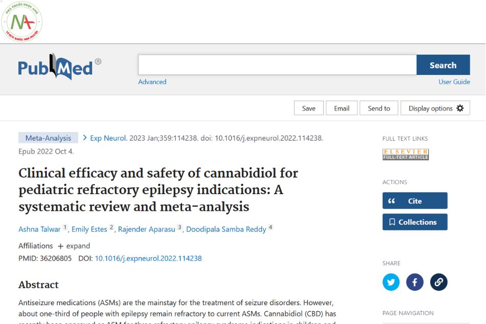 Clinical efficacy and safety of cannabidiol for pediatric refractory epilepsy indications: A systematic review and meta-analysis