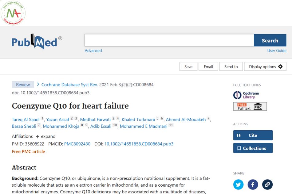 Coenzyme Q10 for heart failure