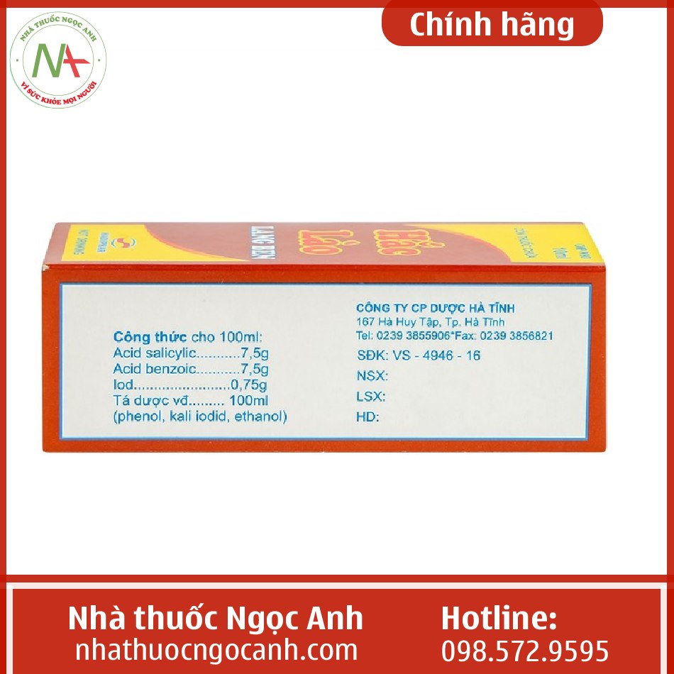 Cồn thuốc chữa Hắc Lào Lang Ben