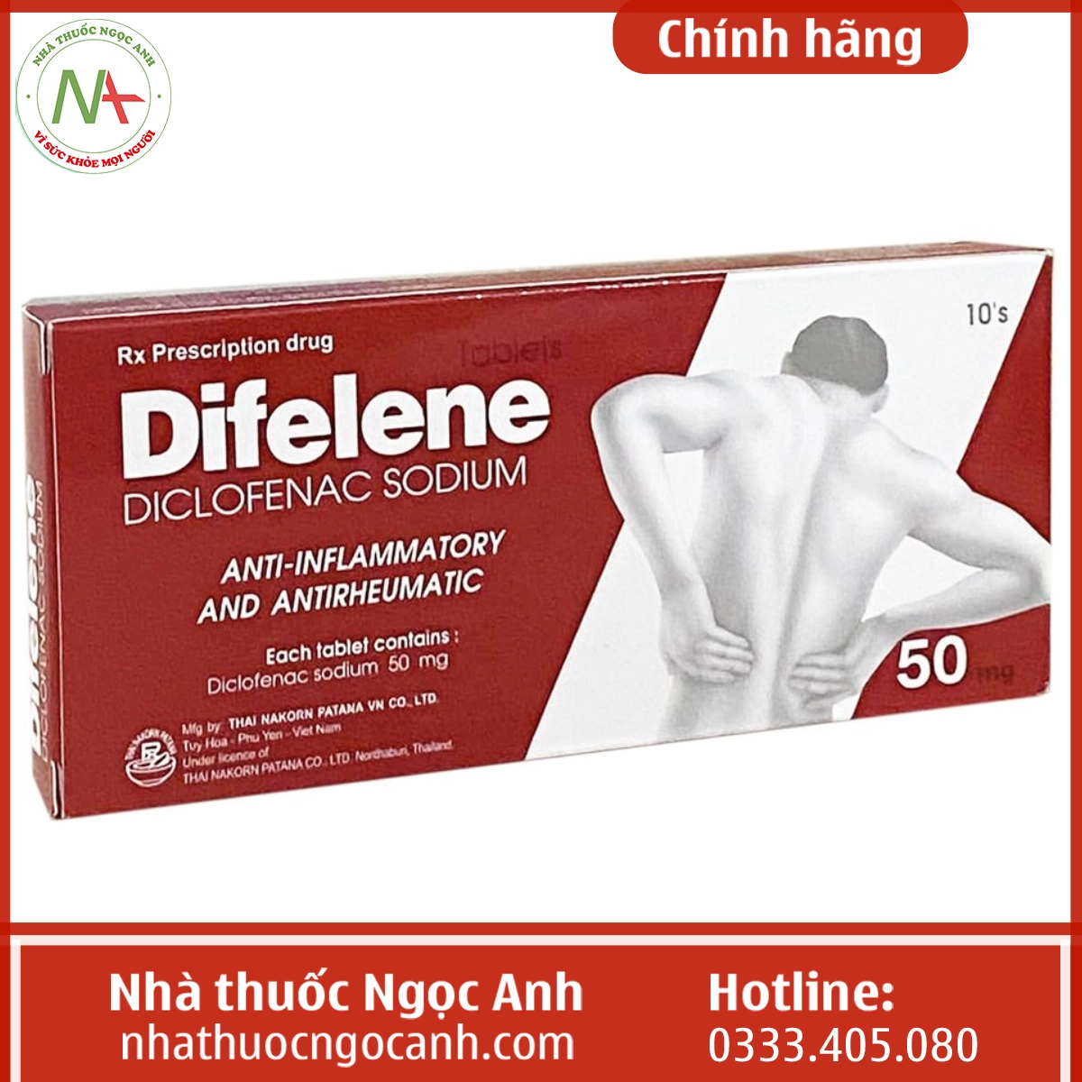 Hộp thuốc Difelene 50mg