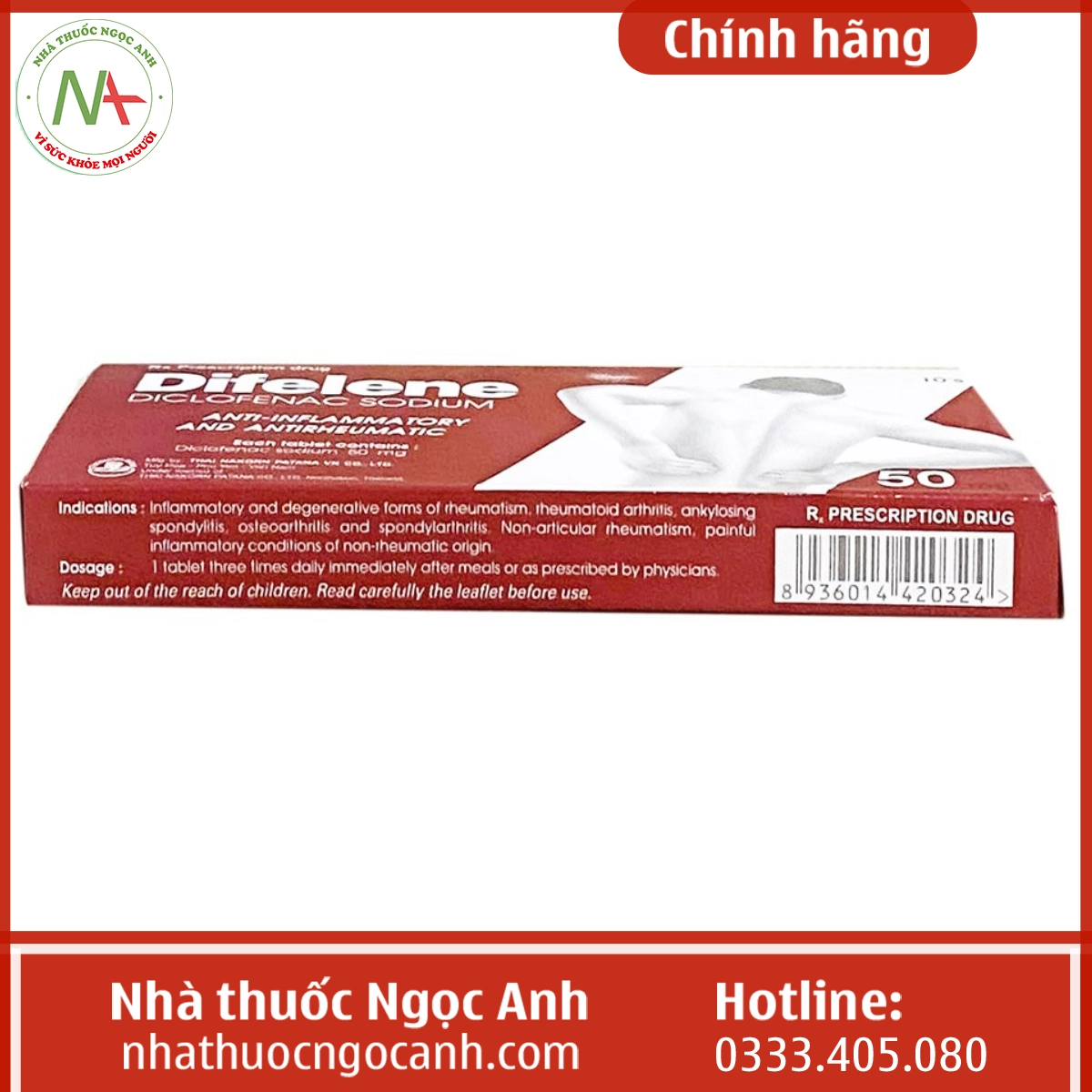 Hộp thuốc Difelene 50mg