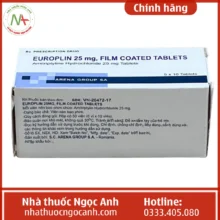 Hộp thuốc Europlin 25mg Film Coated Tablets