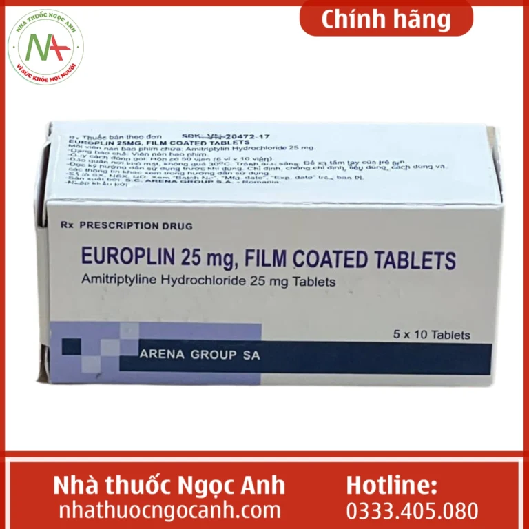 Hộp thuốc Europlin 25mg Film Coated Tablets