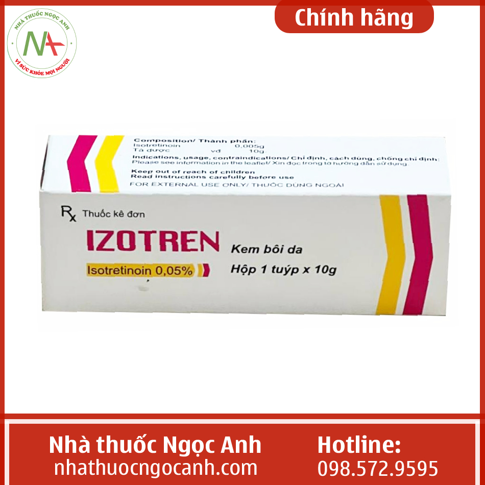 Gel bôi mụn Izotran 0,05%