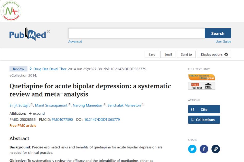 Quetiapine for acute bipolar depression: a systematic review and meta-analysis