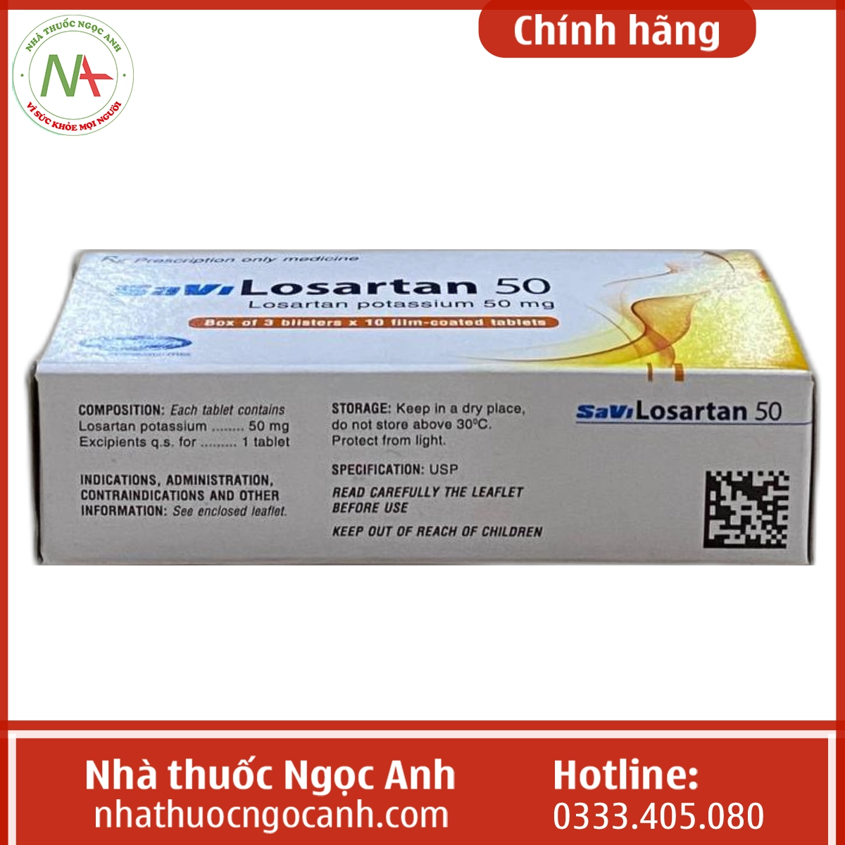 Hộp thuốc SaVi Losartan 50