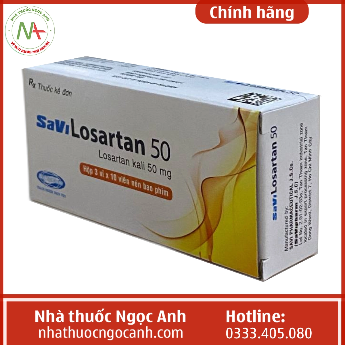 Hộp thuốc SaVi Losartan 50