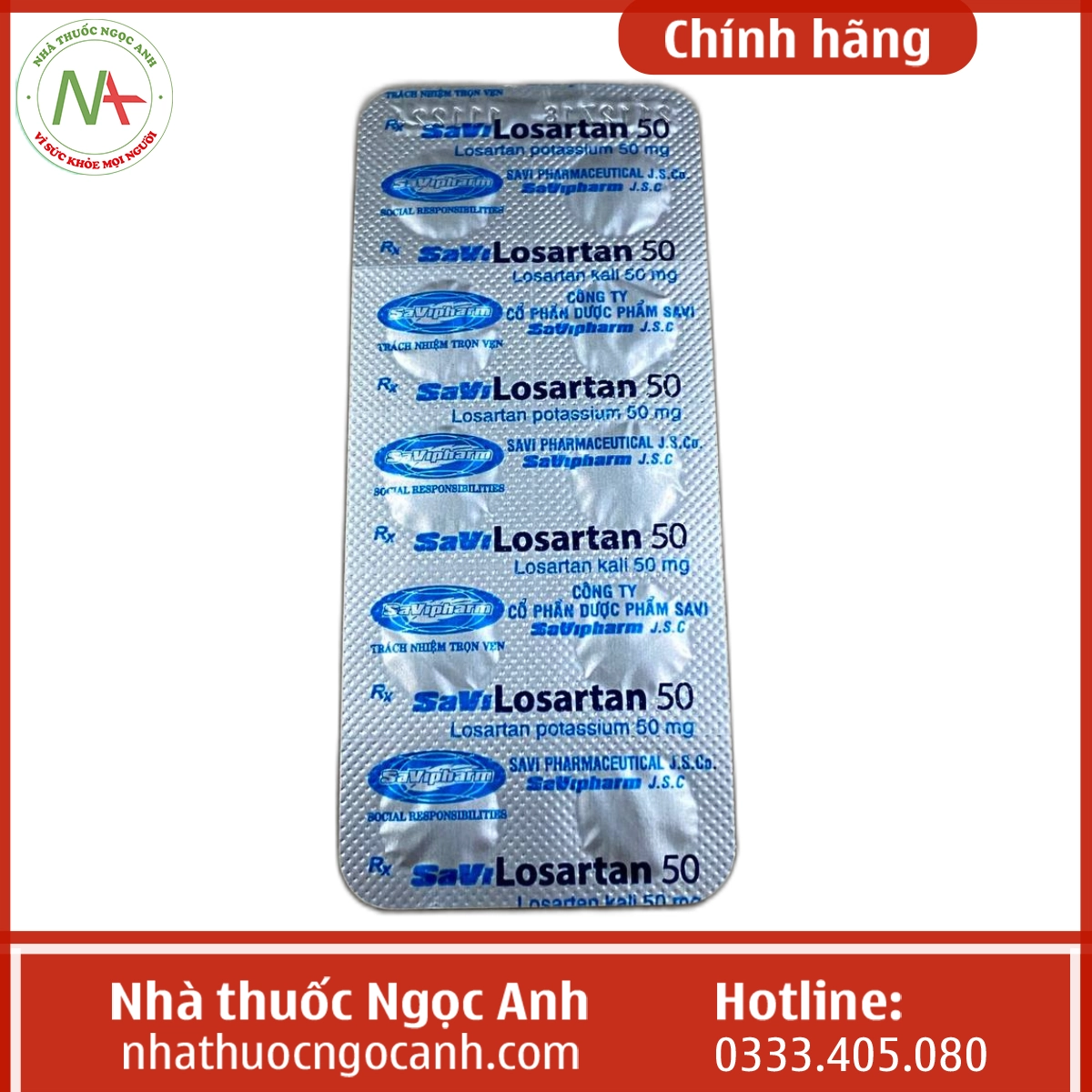 Vỉ thuốc SaVi Losartan 50