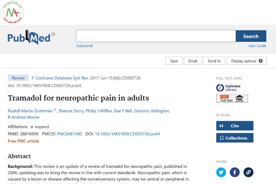 Tramadol for neuropathic pain in adults