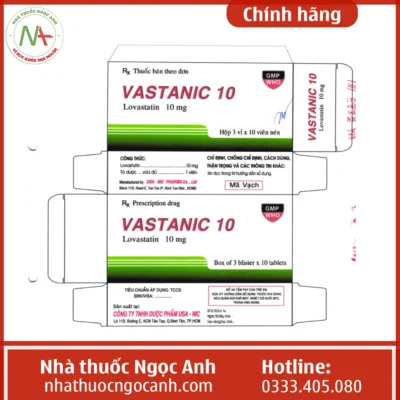 Nhãn thuốc Vastanic 10
