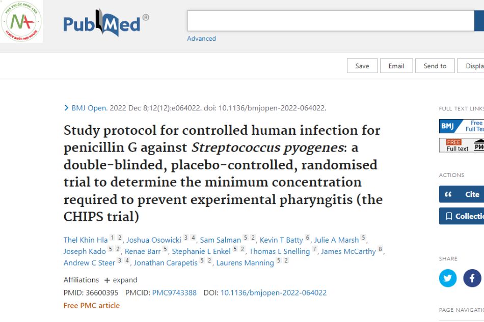 Research protocol for controlled infection in humans for penicillin G against Streptococcus pyogenes: a randomized, double-blind, placebo-controlled trial to determine the minimum concentration required to prevent pharyngitis experimental (CHIPS test)