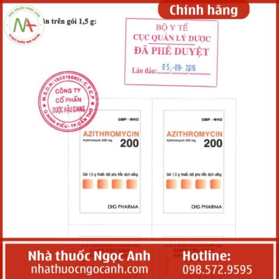 Hướng dẫn sử dụng thuốc Azithromycin 200 DHG