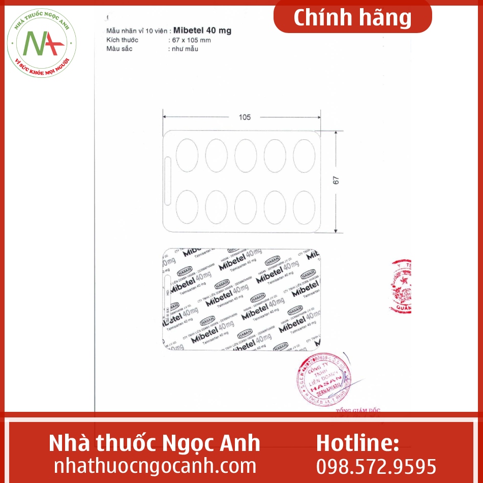 Thuốc Mibetel 40mg Hasan