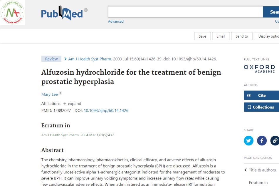 Alfuzosin hydrochloride is used to treat benign prostatic hypertrophy