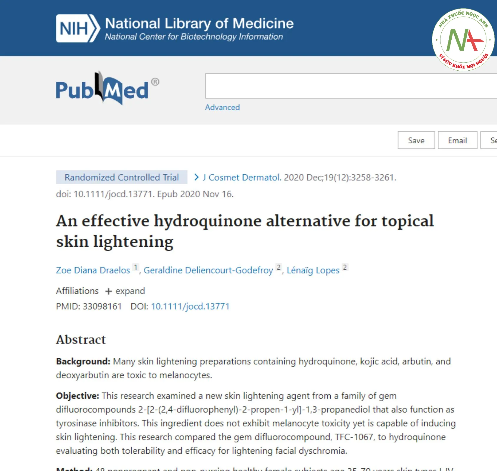 An effective hydroquinone alternative for topical skin lightening