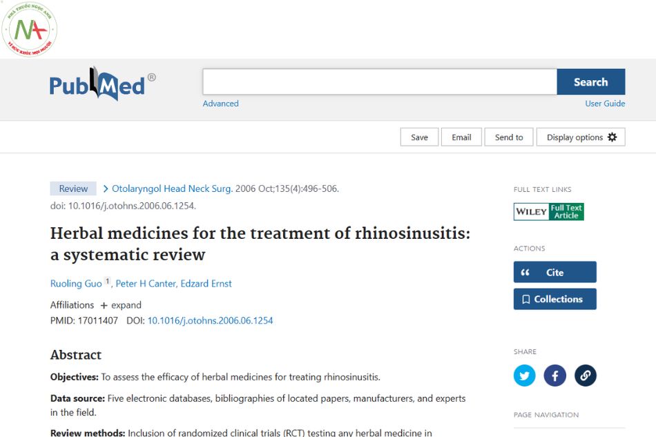 Herbal medicines for the treatment of rhinosinusitis: a systematic review
