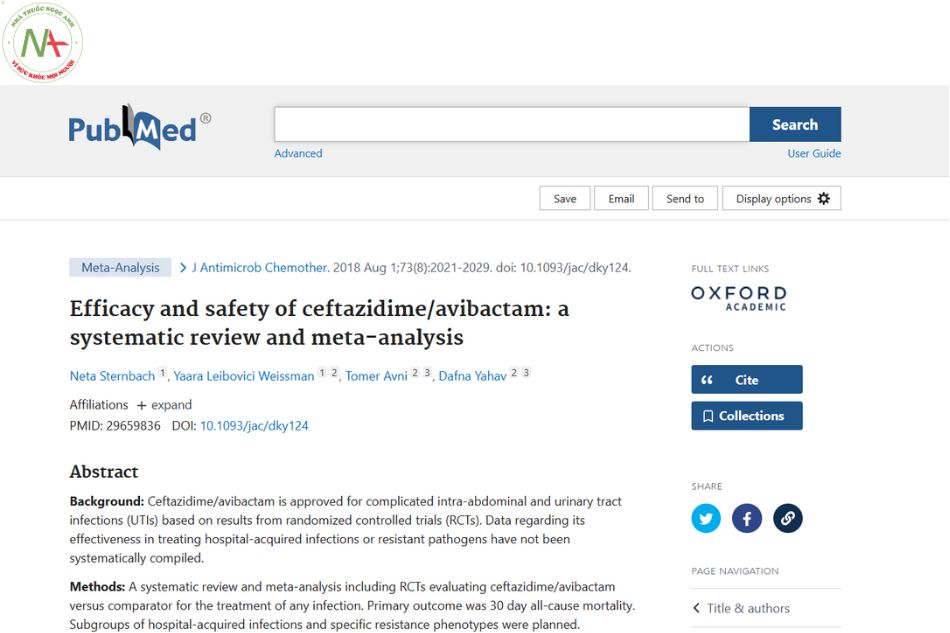 Efficacy and safety of ceftazidime/avibactam: a systematic review and meta-analysis